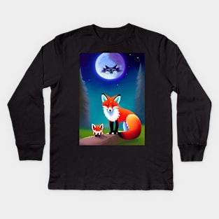 FOX CUB AND FOX CUTE Kids Long Sleeve T-Shirt